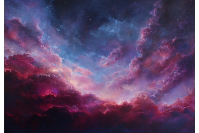 Фототапет Цветни космически облаци художествен стил